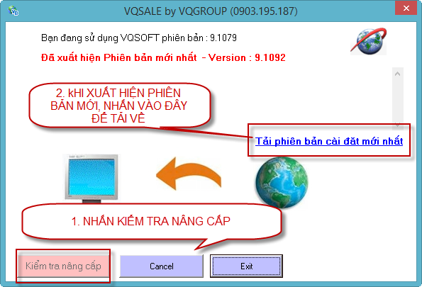 Nâng cấp phần mềm bán hàng VQSOFT - bước 2